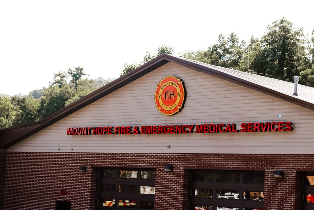 Front view of the Fire and Emergency Medical Services building.